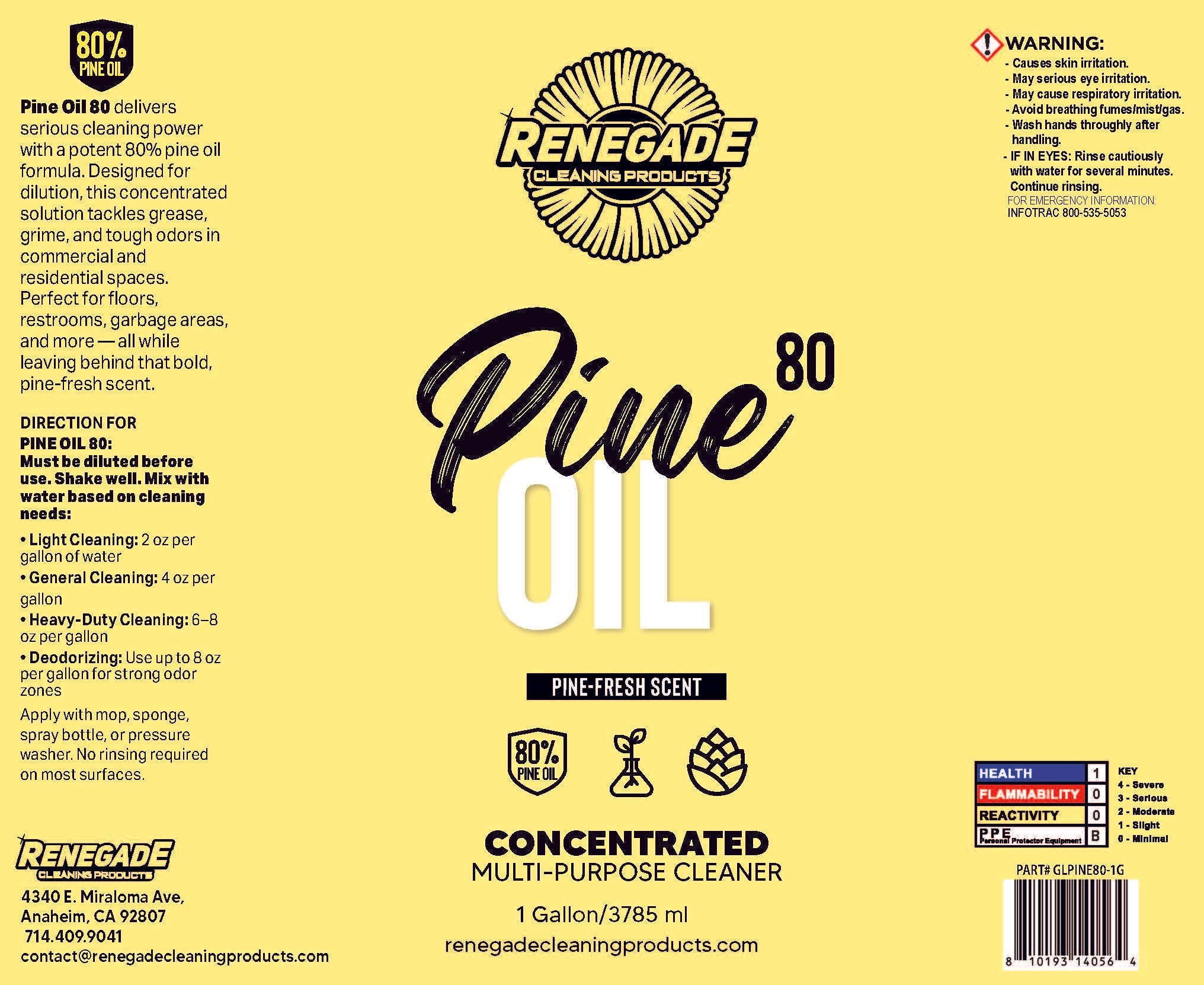 Pine Oil 80 Cleaner – 80% Pure Pine Oil, 32 oz & 1 Gallon, Plant‑Powered Disinfectant