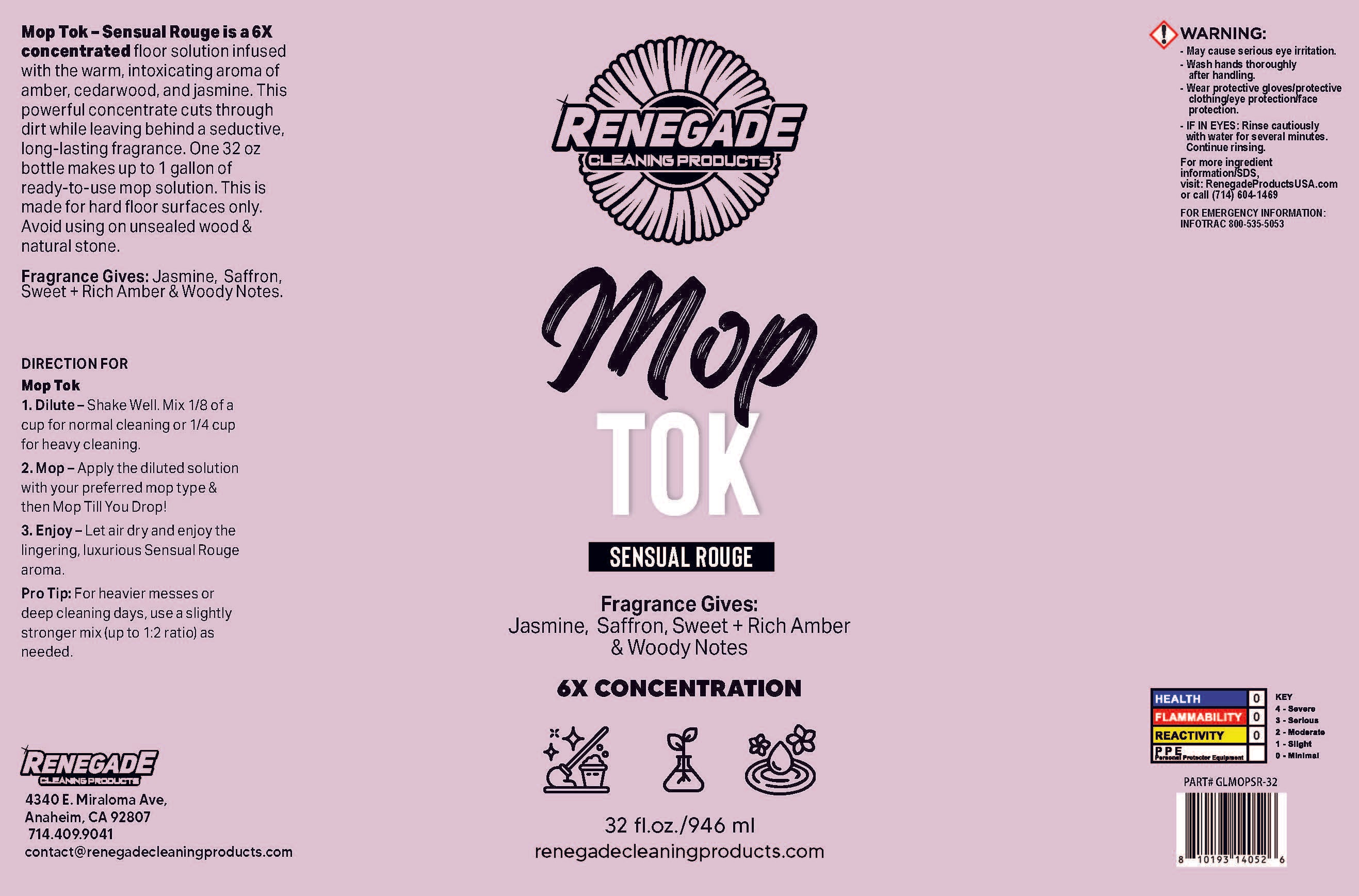 Mop Tok 6X Concentrated Luxury Mop Soap Solution, 32 Oz