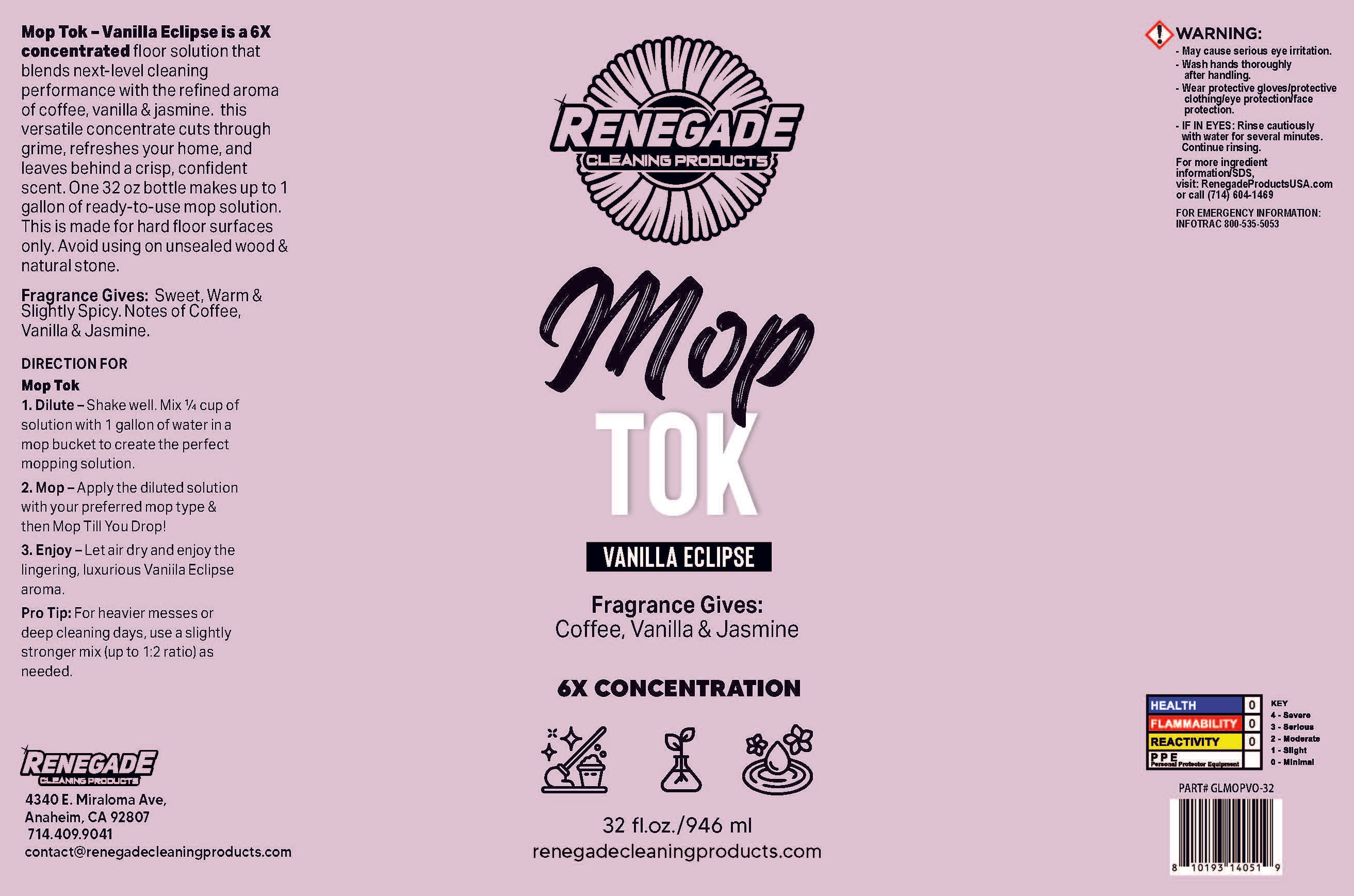 Mop Tok 6X Concentrated Luxury Mop Soap Solution, 32 Oz